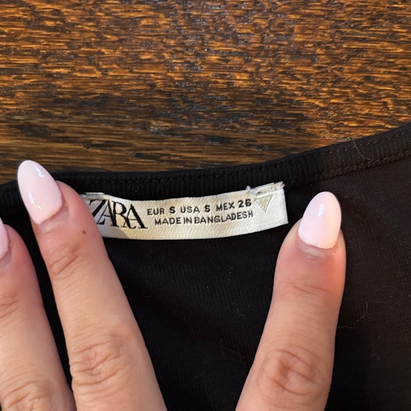 Zara Black Square Neck Crop Top - Picture 2 of 4